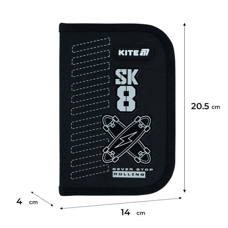 Пенал с наполнением Kite  Skate K26-622H-4, 1 отделение, 2 отворот