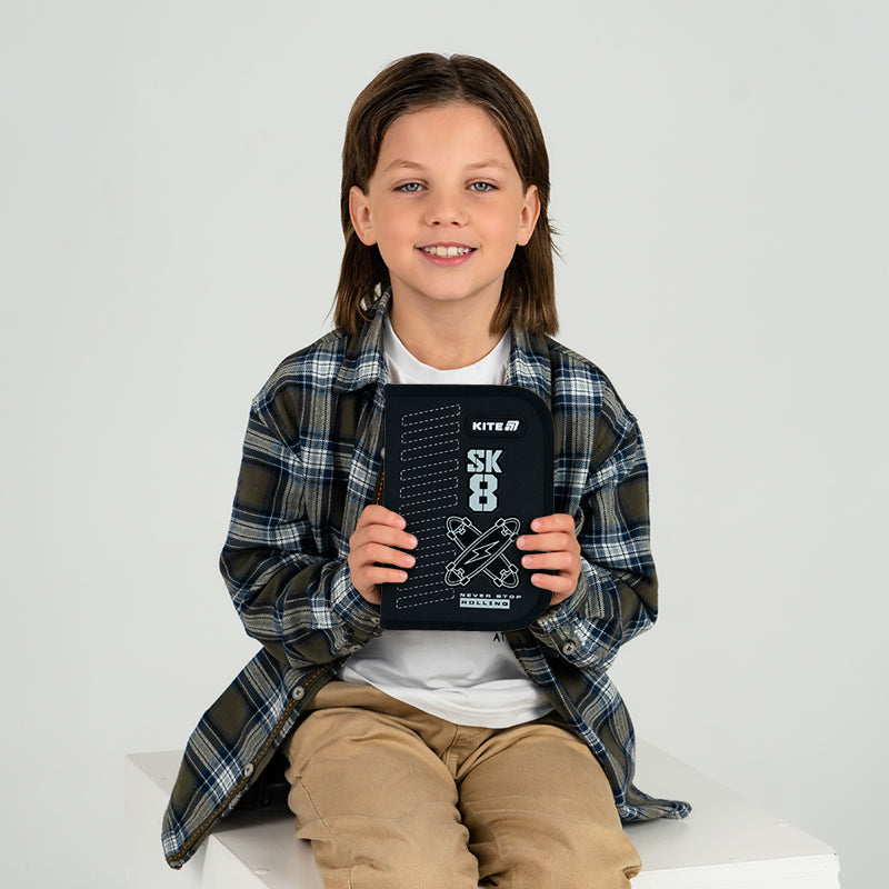 Пенал с наполнением Kite  Skate K26-622H-4, 1 отделение, 2 отворот