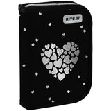 Пенал с наполнением Kite  Black&Silver K26-622H-5, 1 отделение, 2 отворот