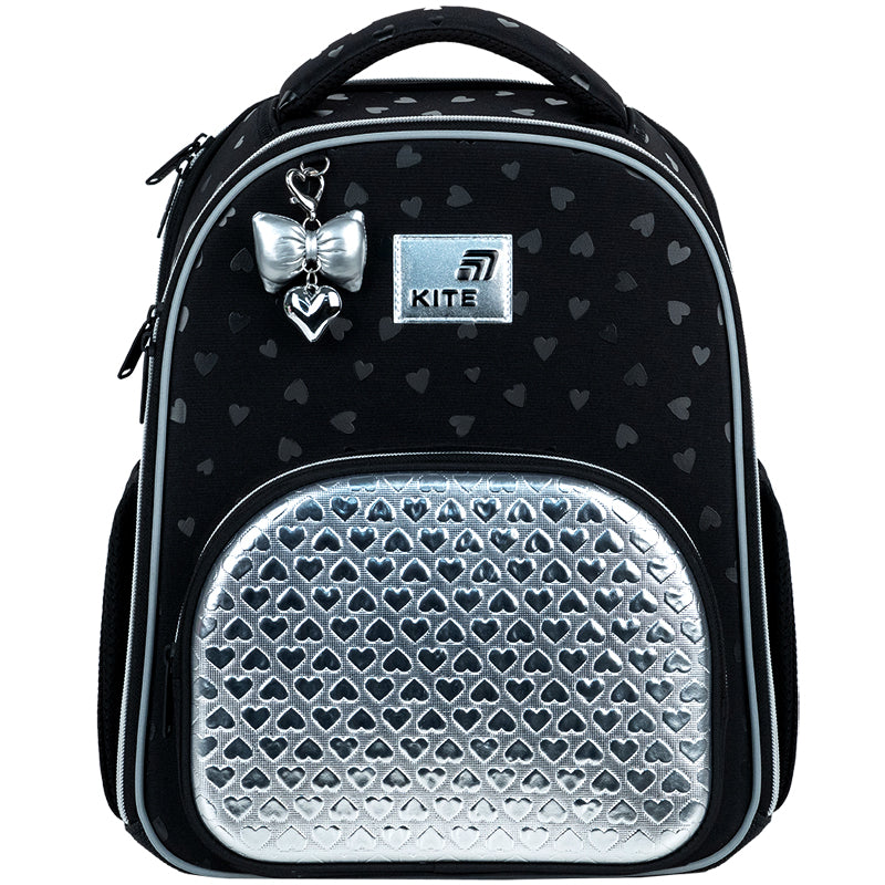 Рюкзак шкільний каркасний Kite Education Black&Silver K26-556M-2