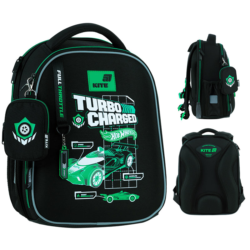 Школьный набор Kite Education Hot Wheels SET_HW26-555S (рюкзак, пенал, сумка)