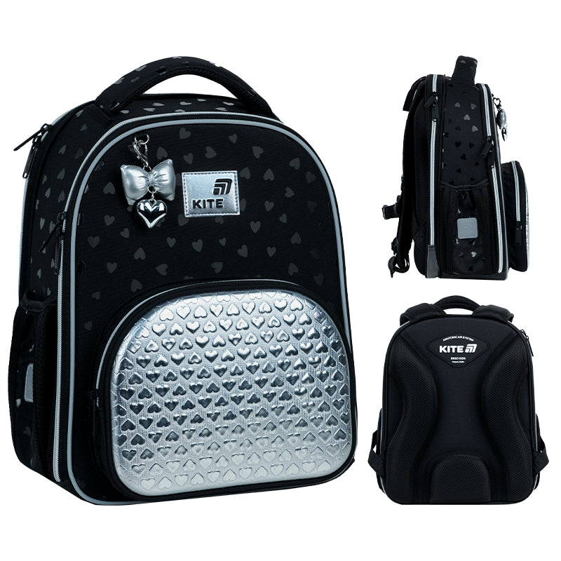 Школьный набор Kite Education Black&Silver SET_K26-556M-2 (рюкзак, пенал, сумка)