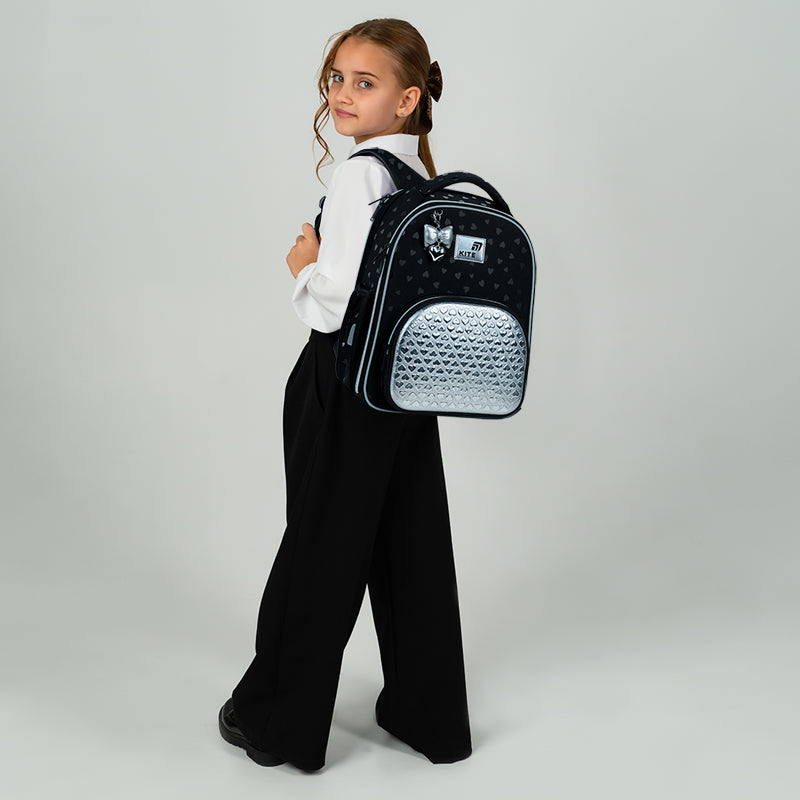 Школьный набор Kite Education Black&Silver SET_K26-556M-2 (рюкзак, пенал, сумка)
