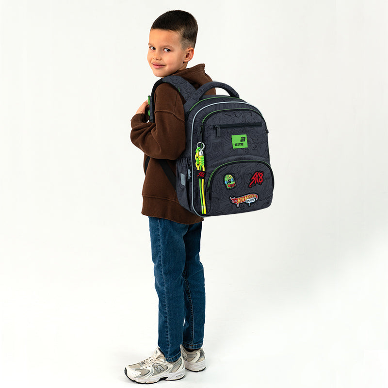 Шкільний набір Kite Education Hot Wheels SET_HW26-773M (рюкзак, пенал, сумка)