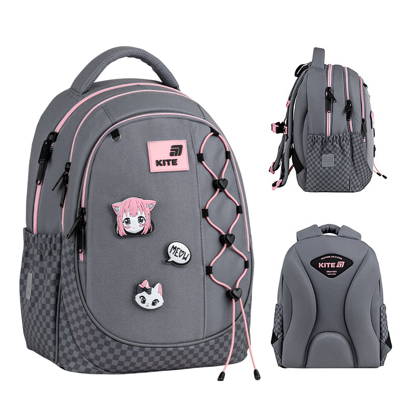Школьный набор Kite Education Meow SET_K26-700M-3 (рюкзак, пенал, сумка)