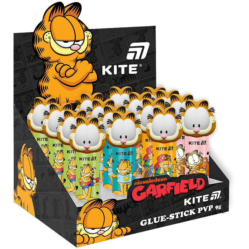 Клей-карандаш PVP Kite Garfield GF26-131, с фигурным колпачком
