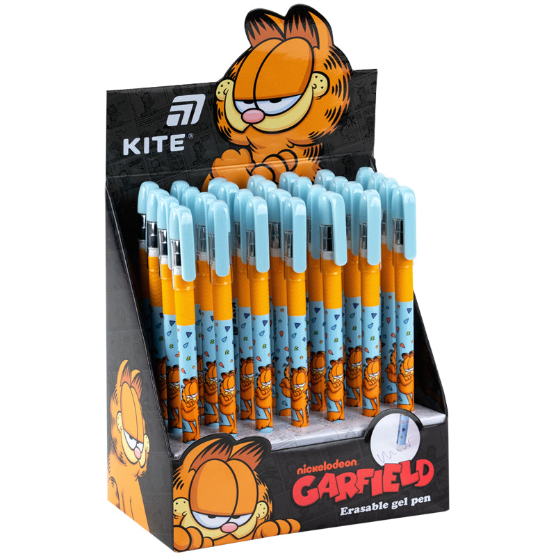Ручка гелева "пиши-стирай" Kite Garfield GF26-068, синя