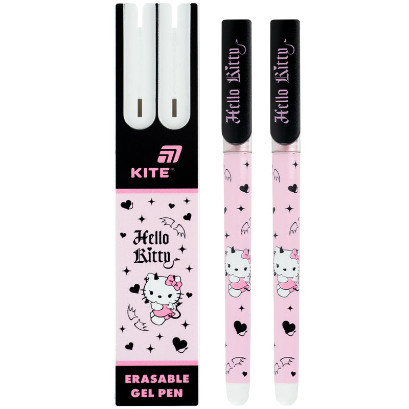 Ручка гелевая "пиши-стирай" Kite Hello Kitty HK26-069, синяя, 2 шт. в пенале