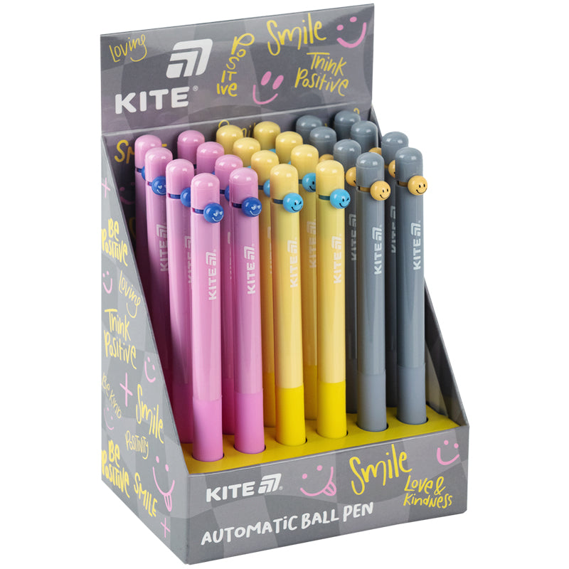 Ручка кулькова автоматична Kite Smile K26-034, синя