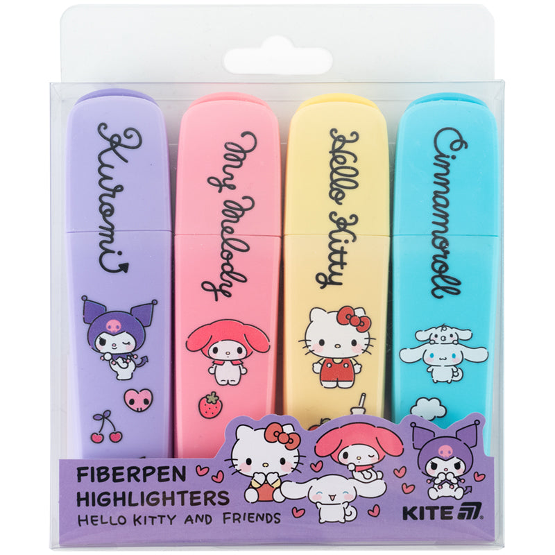 Маркер Highlighter Kite Hello Kitty and friends HK26-444, набір з 4-х кольорів