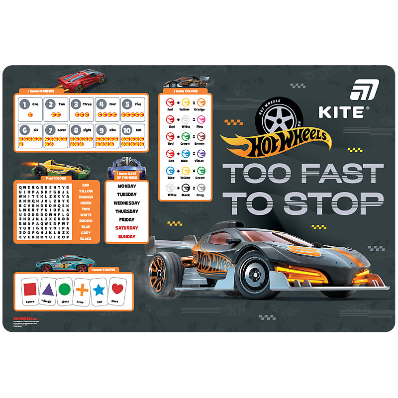 Настольная подкладка Kite Hot Wheels HW26-207-1