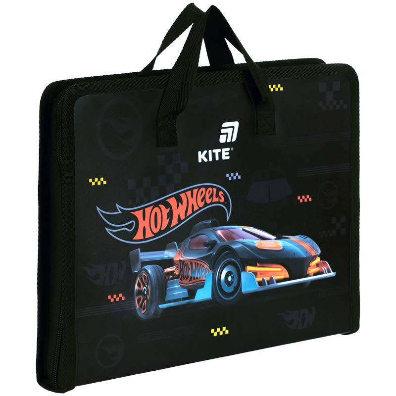 Папка-портфель на блискавці Kite Hot Wheels HW26-202, 1 відділення, A4