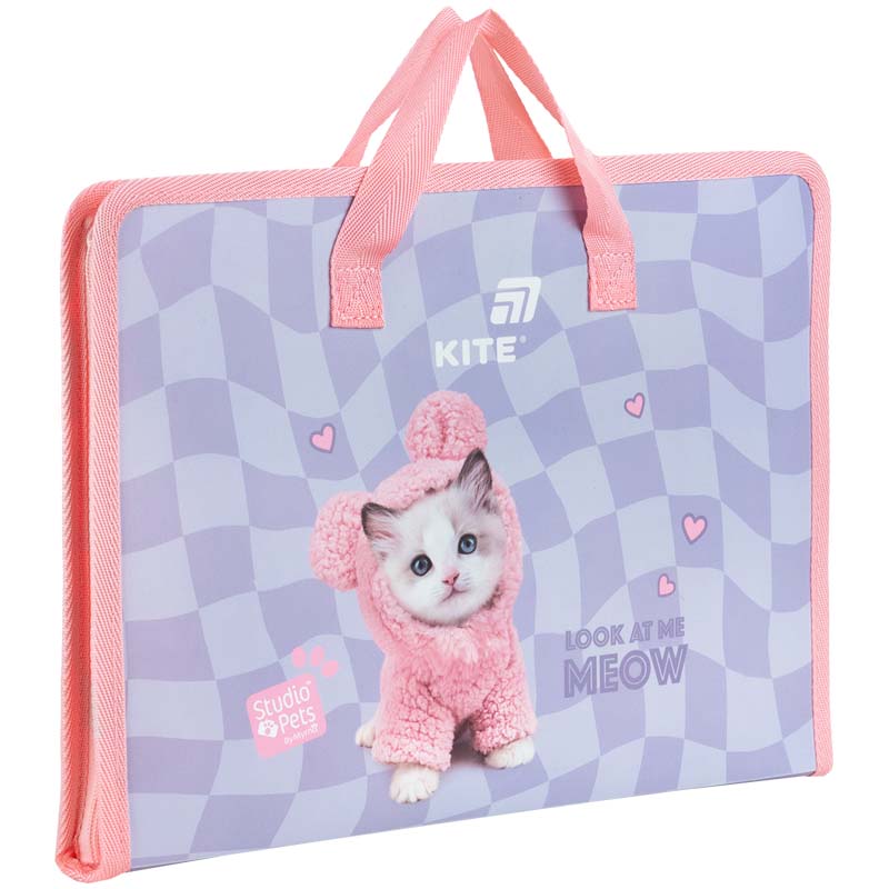 Папка-портфель на блискавці Kite Studio Pets SP26-202, 1 відділення, A4