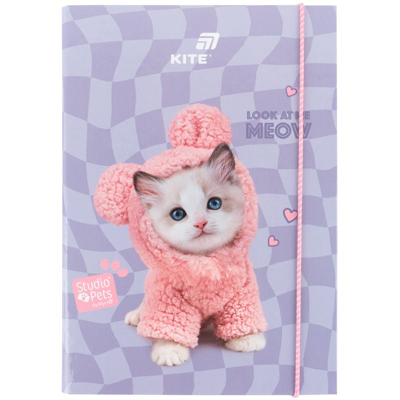 Папка для зошитів на гумці Kite Studio Pets SP26-210, картон