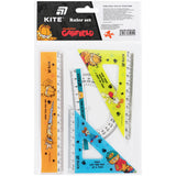 Набір: лінійка 15 см, 2 косинця, транспортир Kite Garfield GF26-282