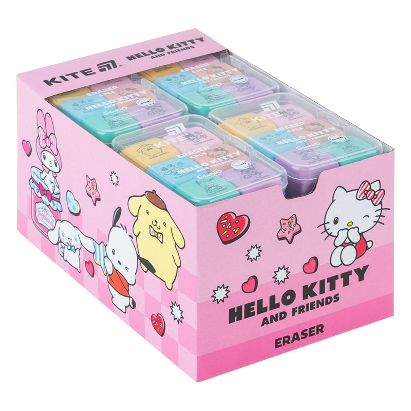 Набір гумок у пластиковому боксі Kite Hello Kitty and Friends HK26-145, асорті, 6 шт.
