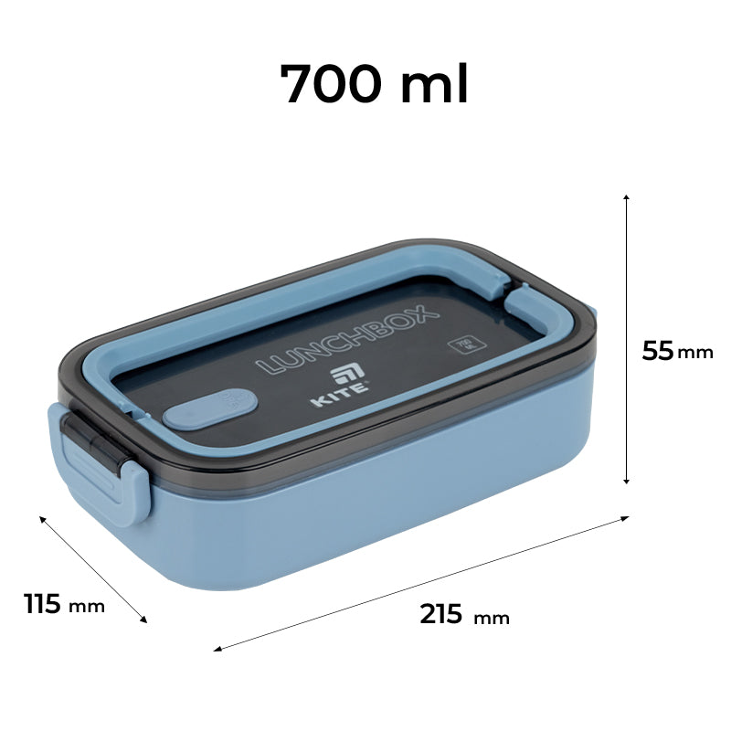 Ланчбокс с наполнителем Kite K26-182-3, 700 мл, синий