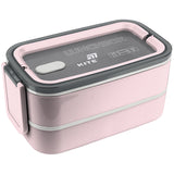 Ланчбокс подвійний з наповненням Kite K26-183-1, 1400 мл, пудровий