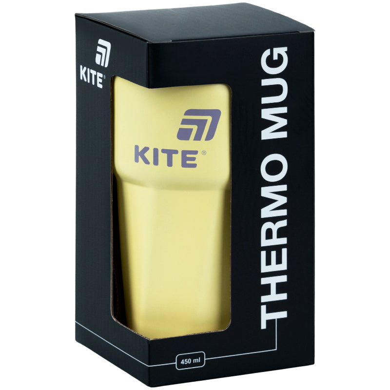 Термокружка Kite K26-1220-3, 450 мл, желтая