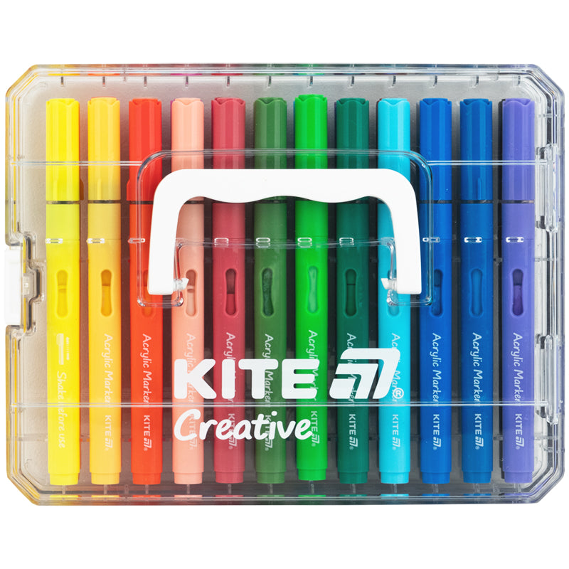 Маркеры акриловые с жидкими чернилами Kite Creative K-1162, 24 цвета