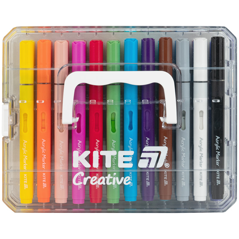 Маркери акрилові з рідкими чорнилами Kite Creative K-1163, 36 кольорів