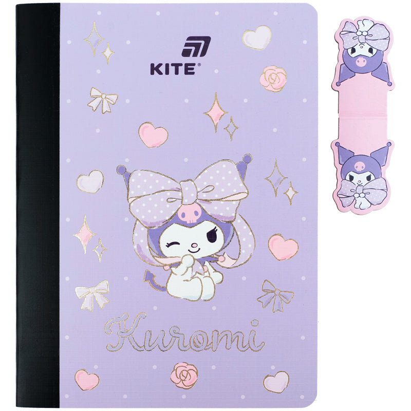 Блокнот с магнитной закладкой Kite Kuromi HK26-192-2, А5, 60 листов, клетка