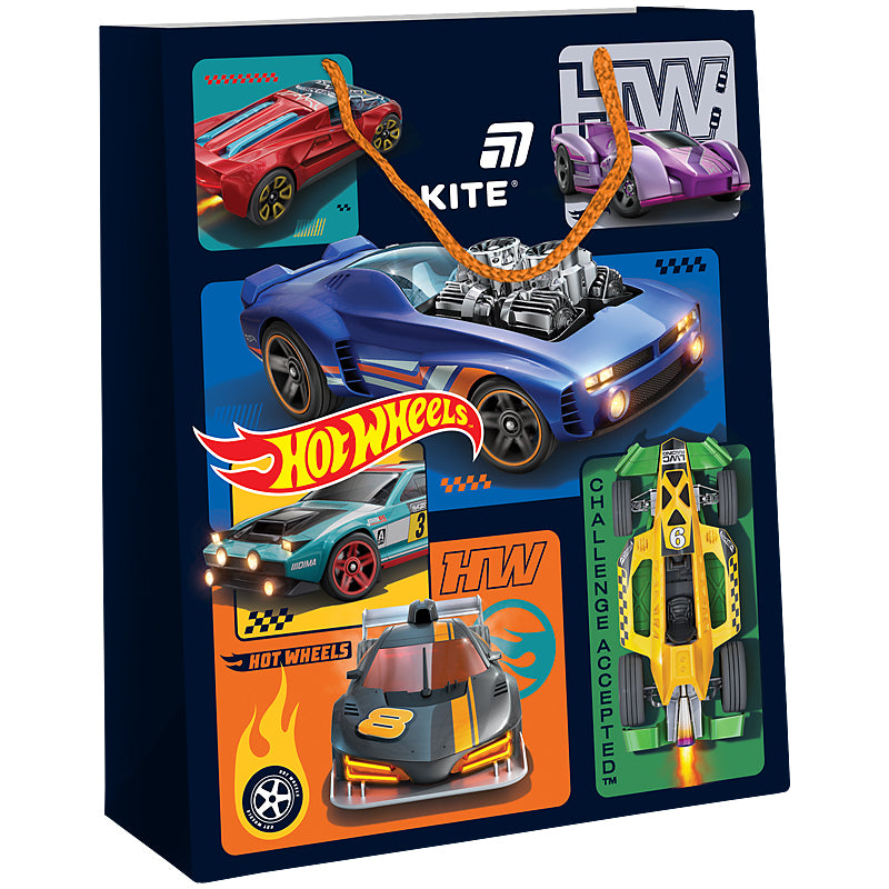 Пакет паперовий подарунковий Kite Hot Wheels HW26-266, 26х32 см