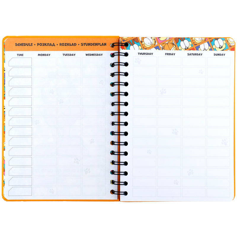 Щоденник на спіралі Kite Garfield GF26-438, тверда обкладинка