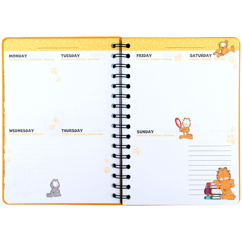 Щоденник на спіралі Kite Garfield GF26-438, тверда обкладинка