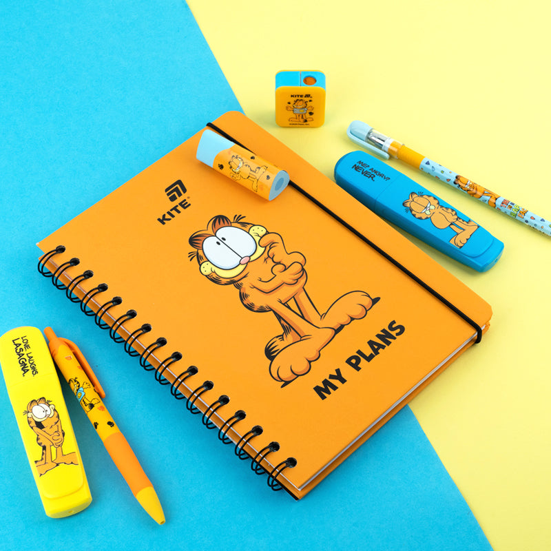 Щоденник на спіралі Kite Garfield GF26-438, тверда обкладинка