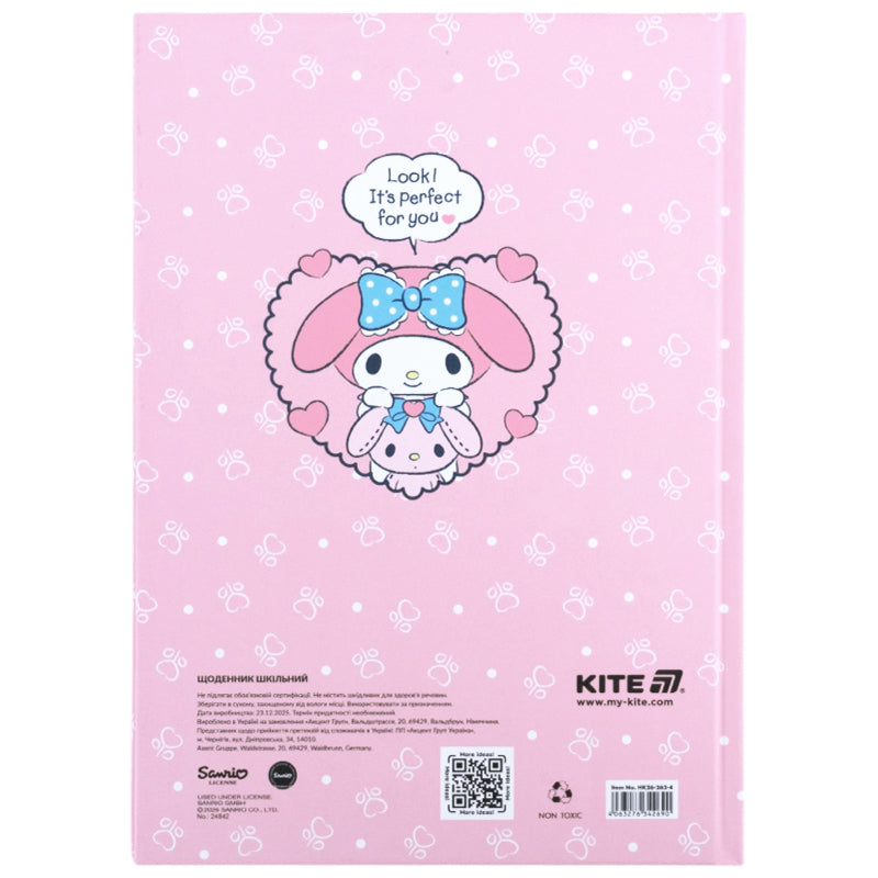 Школьный дневник Kite My Melody HK26-262-4, твердая обложка