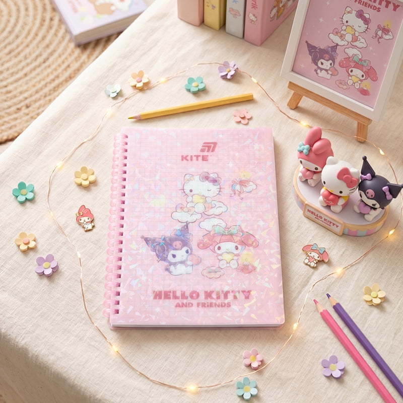 Блокнот на спирали Hello Kitty HK26-277, А5, 80 листов, клетка, пластиковая обложка