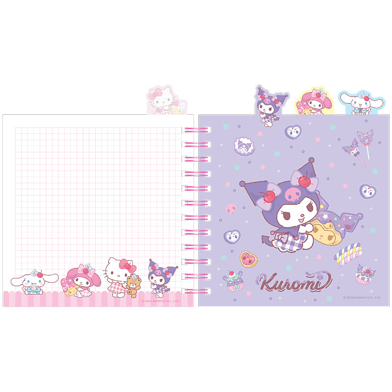 Блокнот с разделителями на спирали Hello Kitty HK26-278, 80 листов, клетка, пластиковая обложка