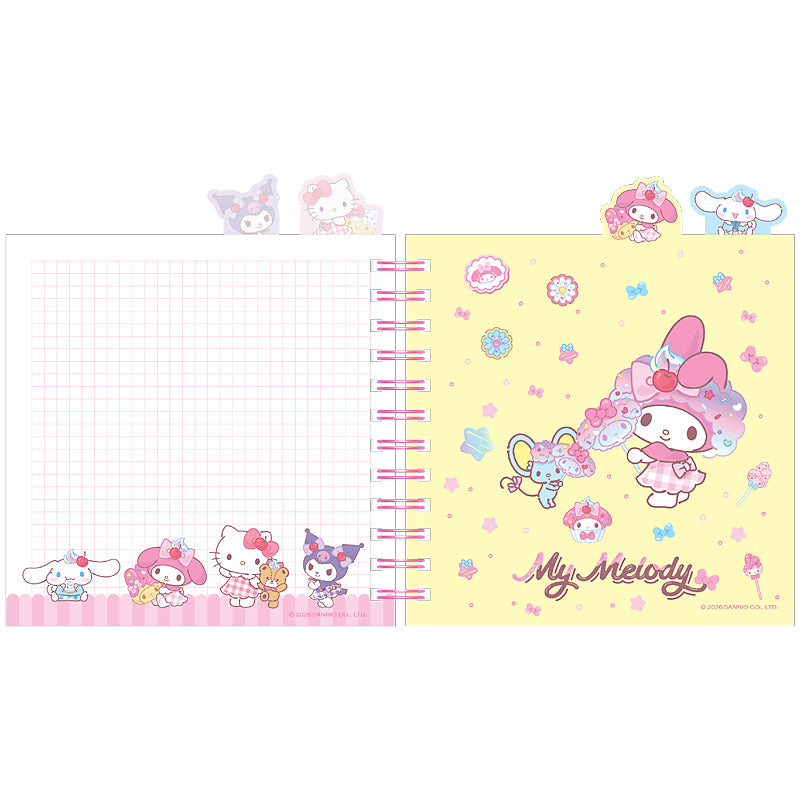 Блокнот с разделителями на спирали Hello Kitty HK26-278, 80 листов, клетка, пластиковая обложка