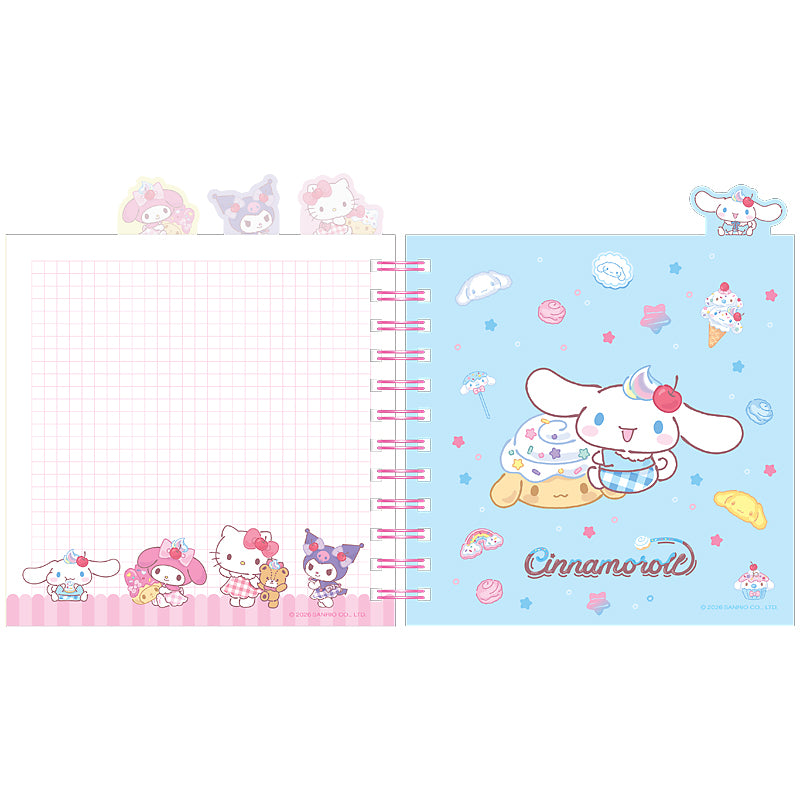 Блокнот с разделителями на спирали Hello Kitty HK26-278, 80 листов, клетка, пластиковая обложка