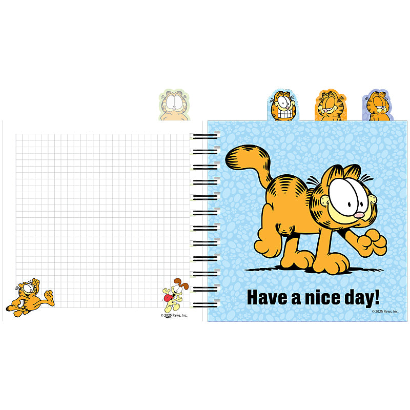 Блокнот с разделителями на спирали Garfield GF26-278, 80 листов, клетка, пластиковая обложка