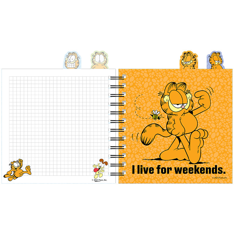 Блокнот с разделителями на спирали Garfield GF26-278, 80 листов, клетка, пластиковая обложка