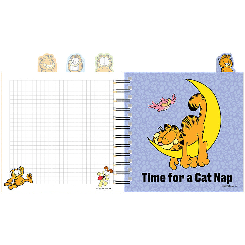 Блокнот с разделителями на спирали Garfield GF26-278, 80 листов, клетка, пластиковая обложка