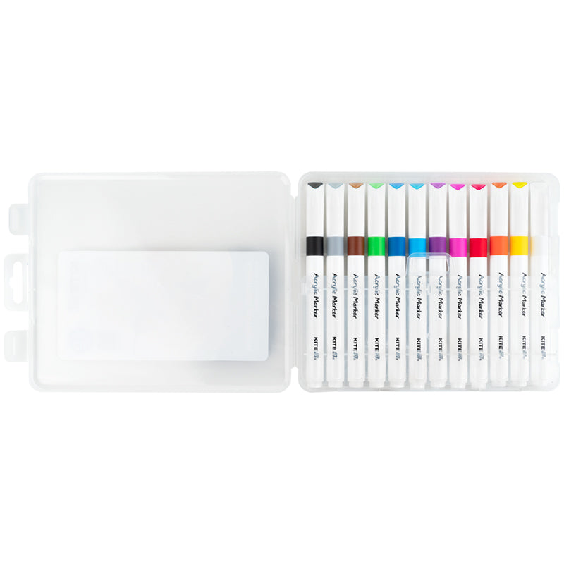 Маркери акрилові Jumbo Kite Creative K-1290, 12 кольорів