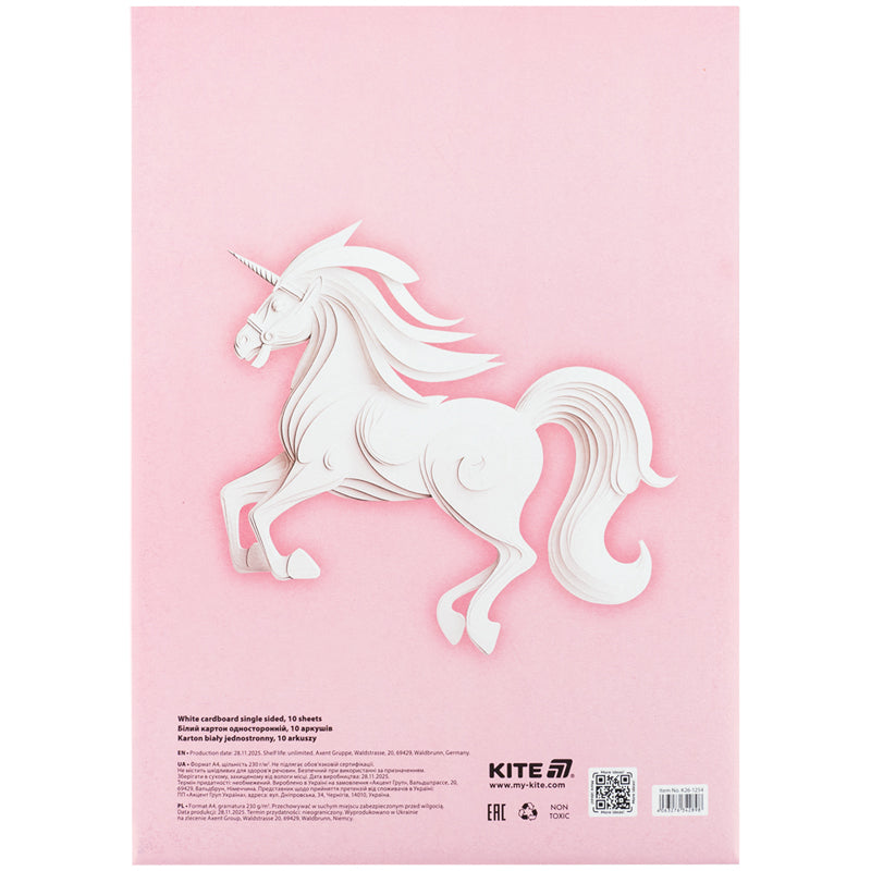 Картон білий Kite K26-1254, А4, 10 аркушів
