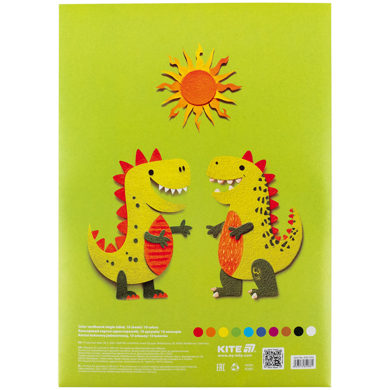 Картон цветной односторонний Kite K26-1255, А4