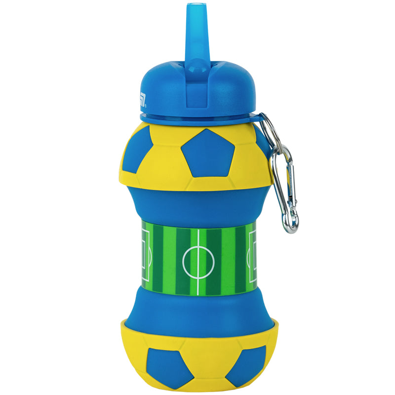 Силиконовая бутылка для воды Kite K26-1272-2, 550 мл, сине-желтая