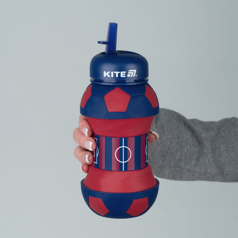 Силиконовая бутылка для воды Kite K26-1272-3, 550 мл, красно-синяя