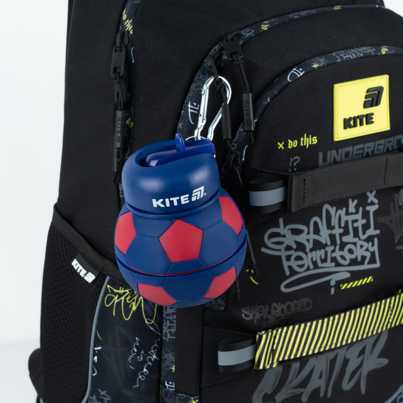 Силиконовая бутылка для воды Kite K26-1272-3, 550 мл, красно-синяя