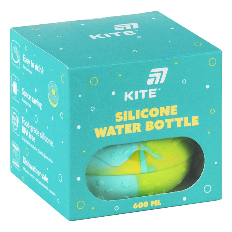 Силиконовая бутылка для воды Kite K26-1271-1, 600 мл, бирюзовая