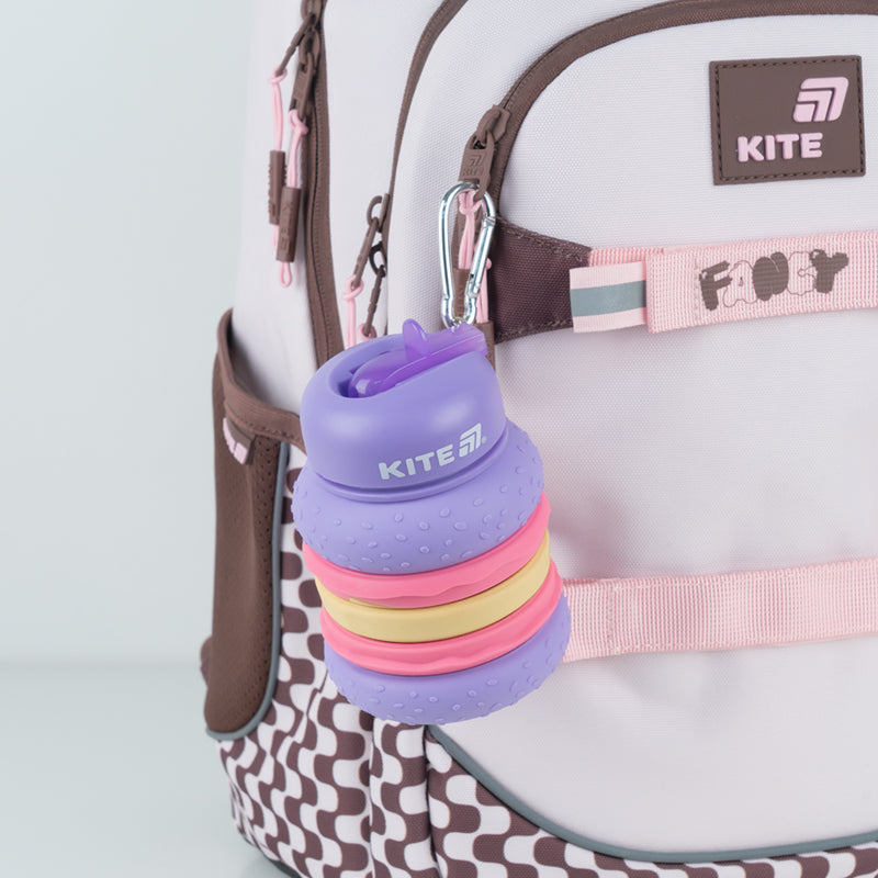 Силиконовая бутылка для воды Kite K26-1271-3, 600 мл, фиолетовая