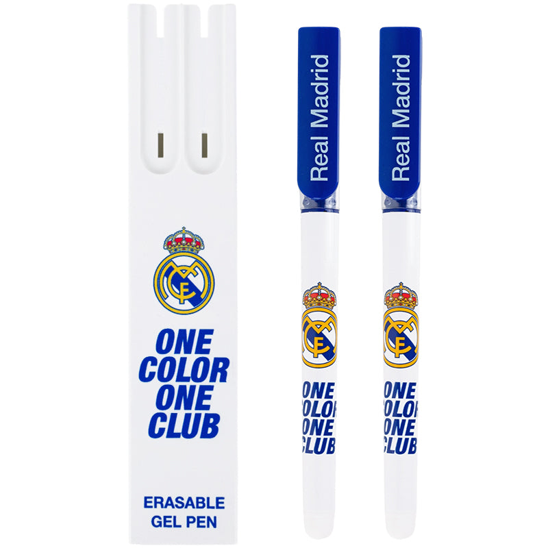 Ручка гелевая "пиши-стирай" Kite Real Madrid RL26-069, синяя, 2 шт. в пенале