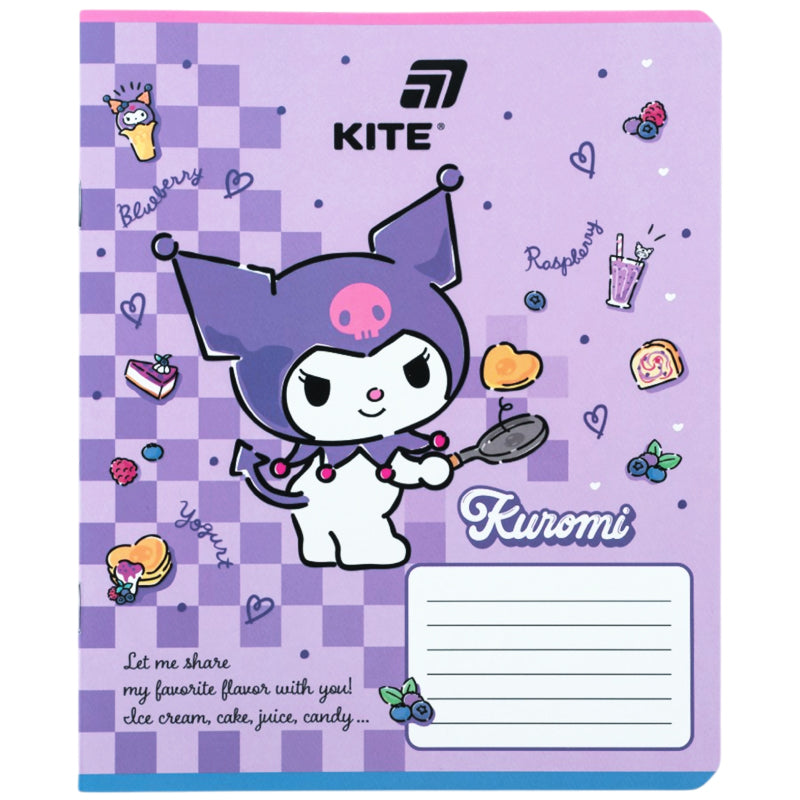 Тетрадь школьная Kite Kuromi HK25-232-4, 12 листов, клетка