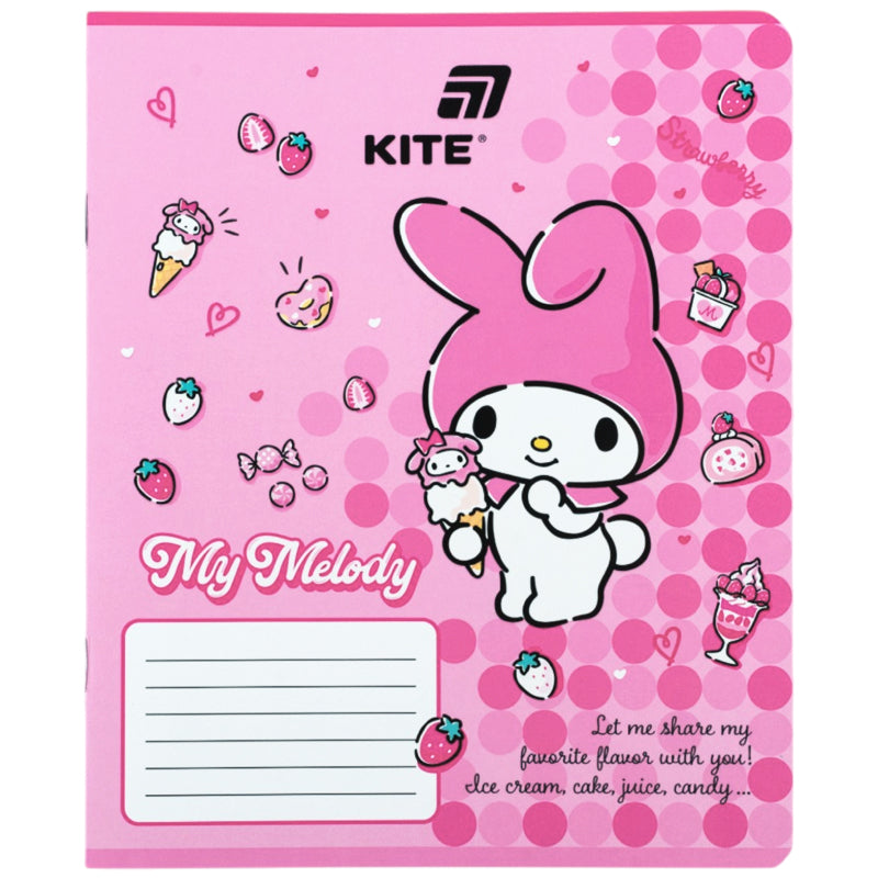 Тетрадь школьная Kite Kuromi HK25-232-4, 12 листов, клетка