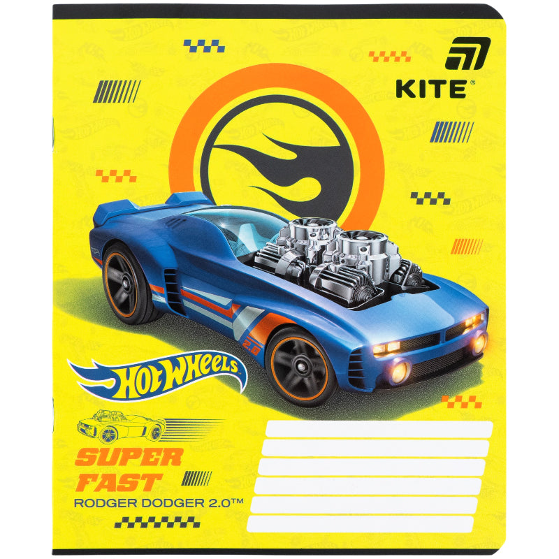 Зошит шкільний Kite Hot Wheels HW26-232, 12 аркушів, клітинка